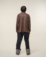 [2025 AW] EFFECTEN / Smooth velour wide shirts (Leopard)