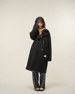 [2025 AW] EFFECTEN / Shaggy wool double breasted long coat