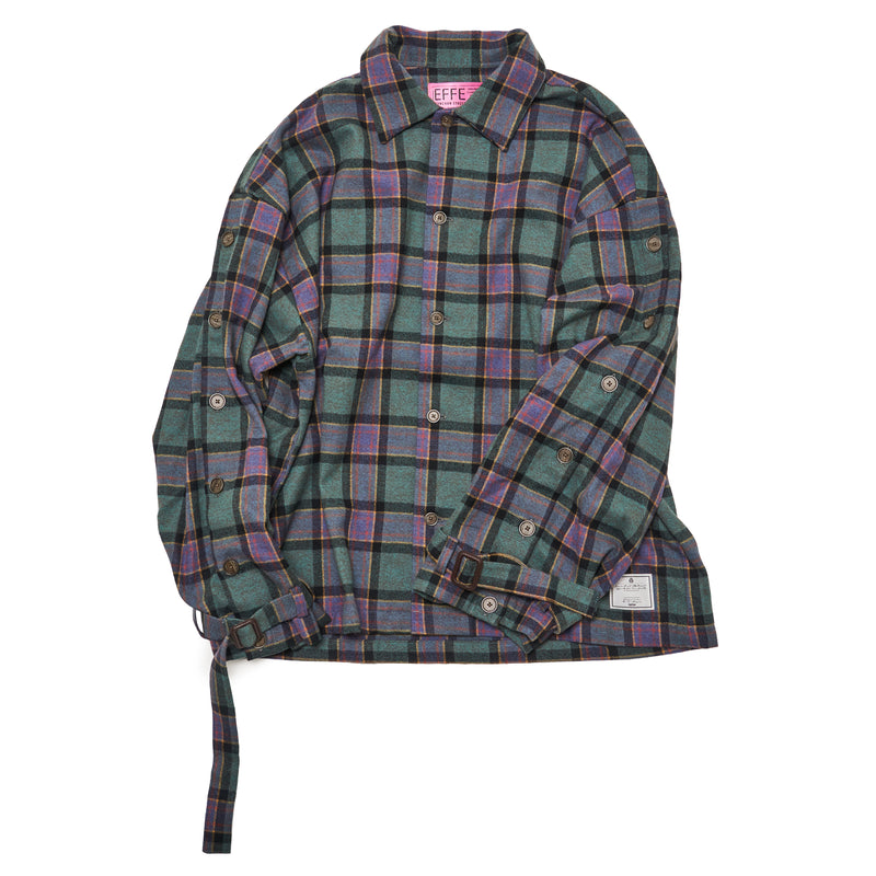 [2025 AW] EFFECTEN / Check button sleeve shirts