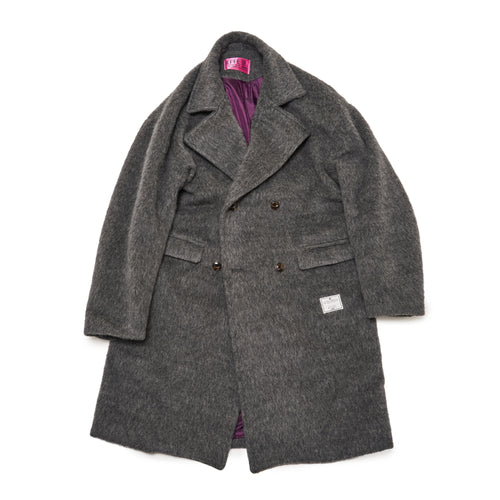 [2025 AW] EFFECTEN / Shaggy wool double breasted long coat