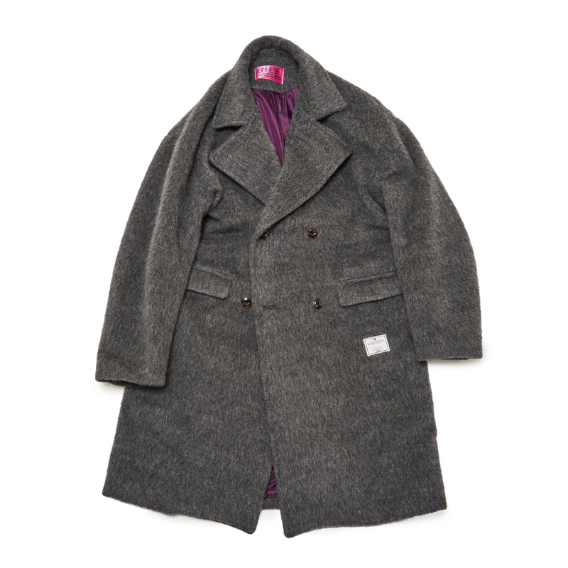 [2025 AW] EFFECTEN / Shaggy wool double breasted long coat