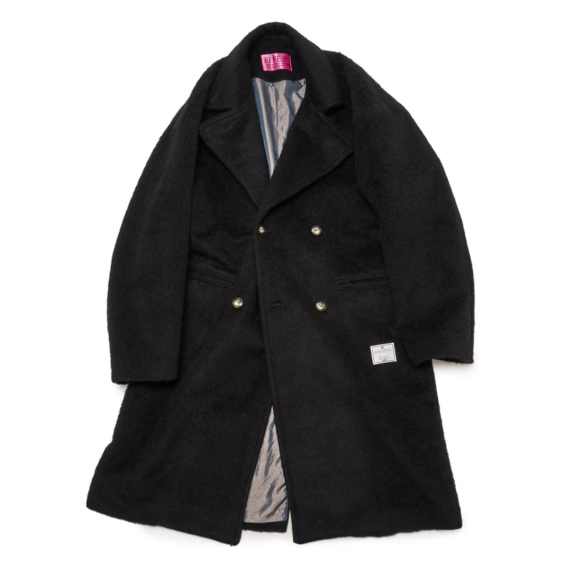 [2025 AW] EFFECTEN / Shaggy wool double breasted long coat