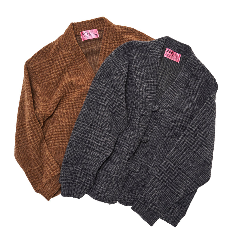 [2025 AW] EFFECTEN / Glen check china cardigan