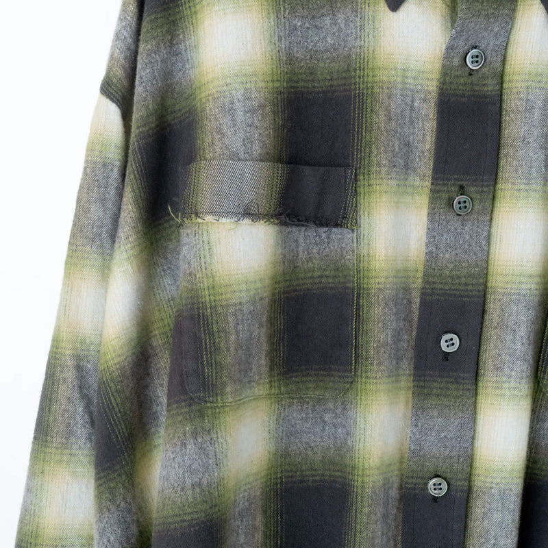 Name. / 25 aw COTTON FLANNEL OMBRE REGULAR SHIRT : CUT-OFF
