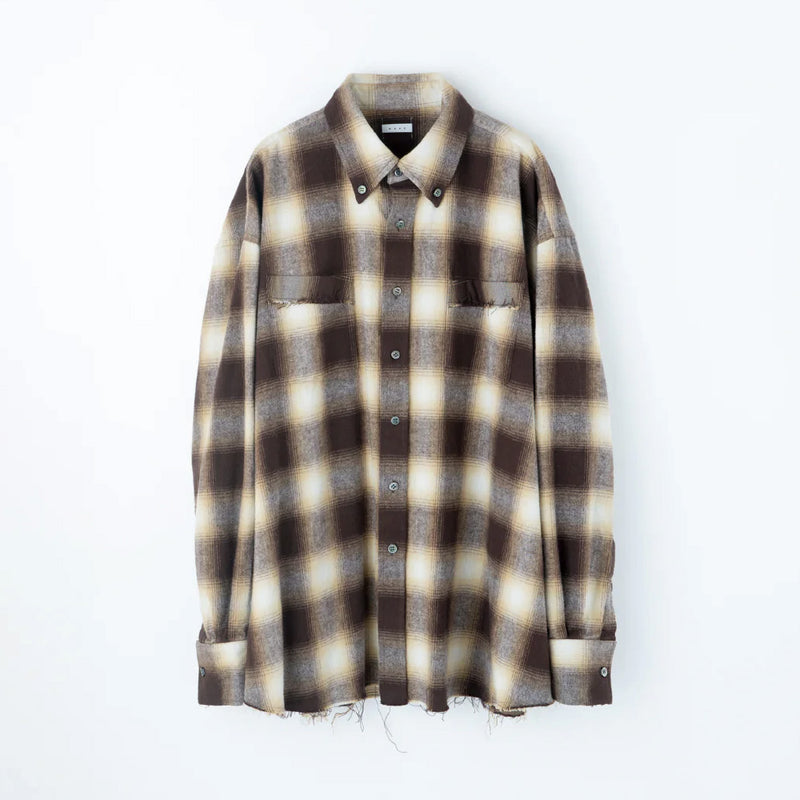 Name. / 25 aw COTTON FLANNEL OMBRE REGULAR SHIRT : CUT-OFF