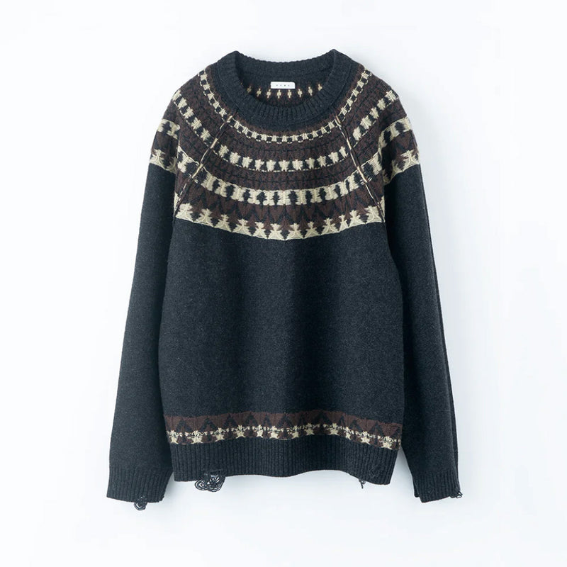 Name. / 2025aw WOOL NORDIC KNIT SWEATER : INSIDE OUT PATTERN