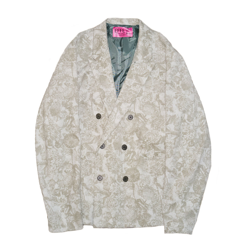 [2025 AW] EFFECTEN / Flower corduroy double breasted tailored jacket