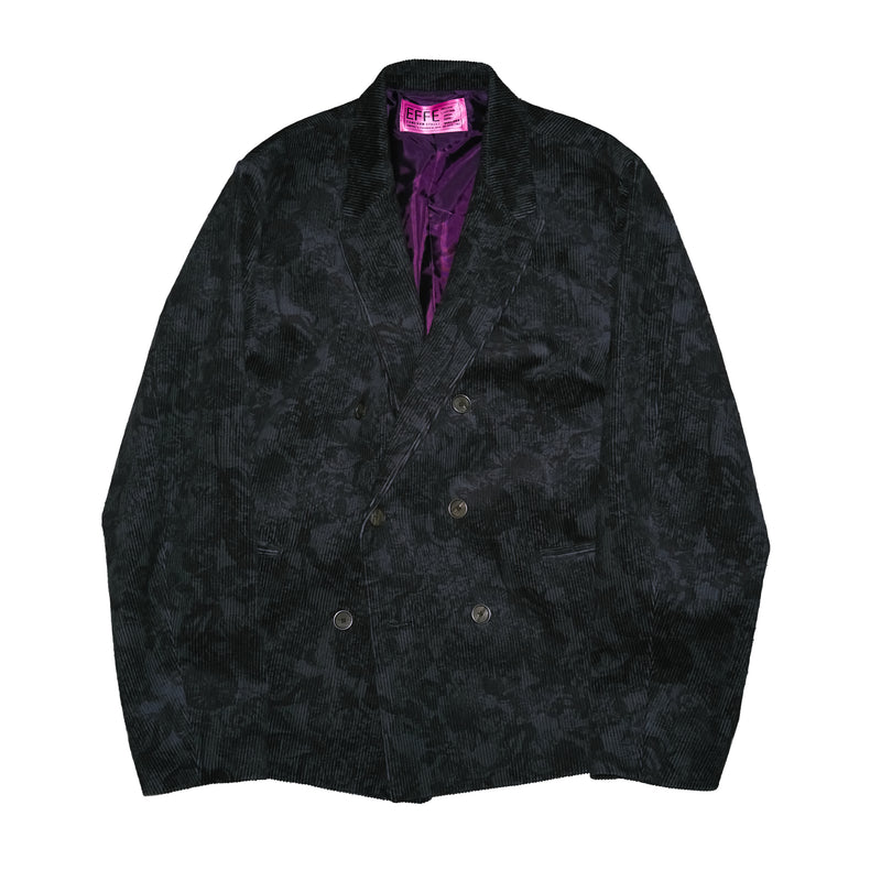 [2025 AW] EFFECTEN / Flower corduroy double breasted tailored jacket