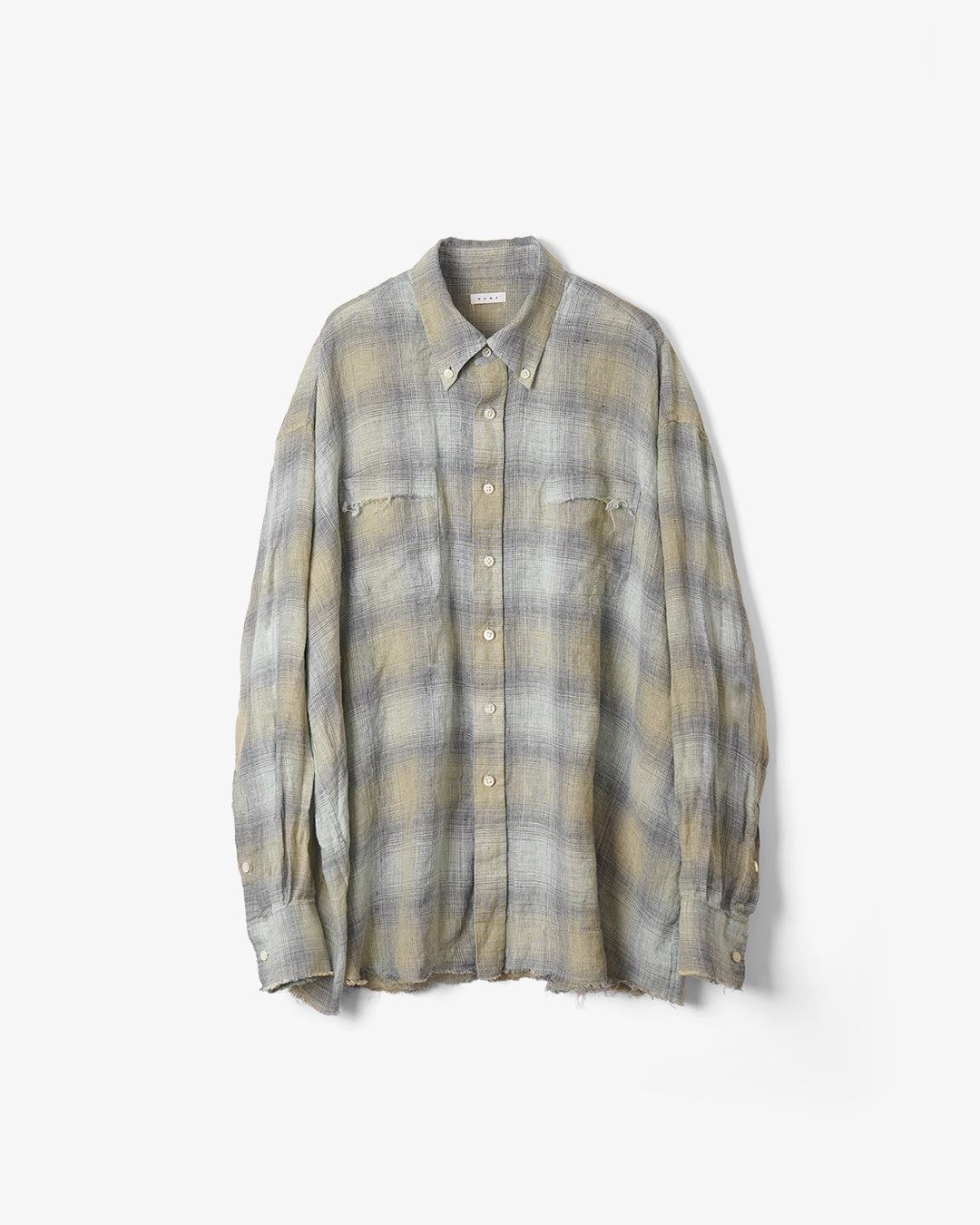 Name. / LINEN CHECK REGULAR BUTTON DOWN SHIRT – utility