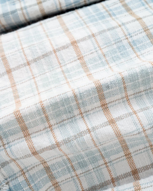 Name. / COTTON FLANNEL PLAID OPEN COLLAR SHIRT : DISTRESSED