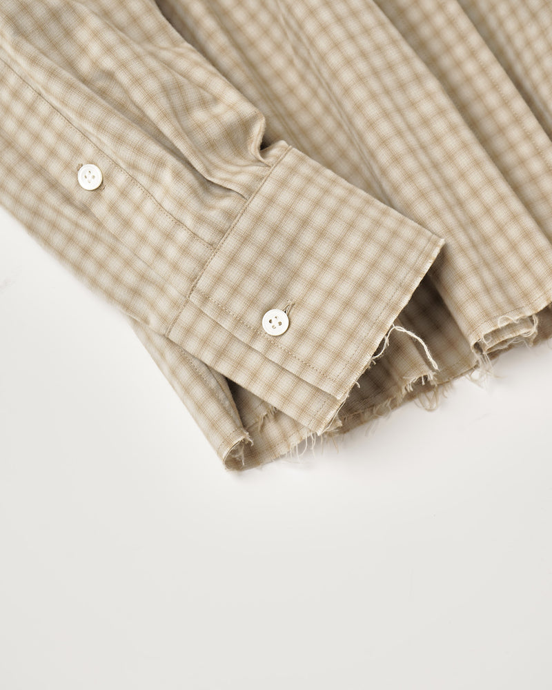 未使用タグ付 Name ネーム ハーフボタン 長袖シャツ ベージュ Name. / 26ss T/R CHECK REGULAR SHIRT : CUT-OFF – utility-harajuku-jp
