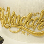 RAKUGAKI RAKUGAKI Main logo Snap Back Cap White x Gold