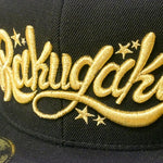 RAKUGAKI RAKUGAKI Main logo Snap Back Cap Black x Gold
