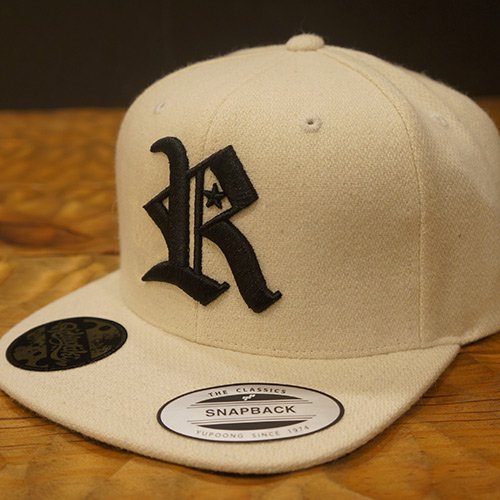 RAKUGAKI RAKUGAKI Melton Wool R Logo SnapBack Cap