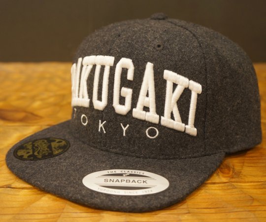 RAKUGAKI  Melton Wool R Logo SnapBack Cap