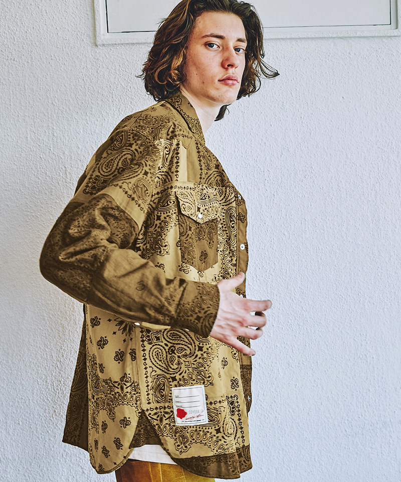 SEVESKIG/セブシグ DYE BANDANA SHIRT │utility – utility SEVESKIG/セブシグ DYE BANDANA SHIRT │utility – utility