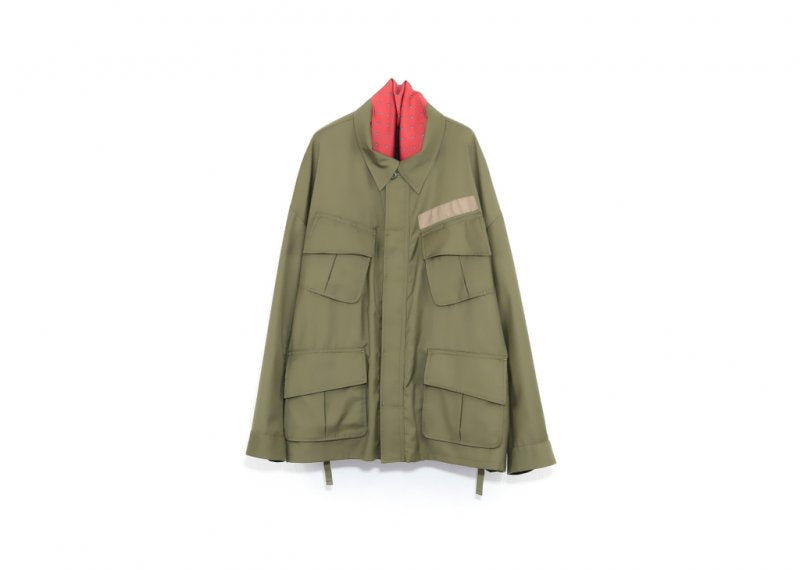 新春SALE elephant TRIBAL fabrics (エレファントトライバルファブリックス ) / Reversible fatigue JKT KHAKI (バロック柄)