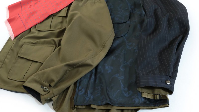 新春SALE elephant TRIBAL fabrics (エレファントトライバルファブリックス ) / Reversible fatigue JKT KHAKI (バロック柄)
