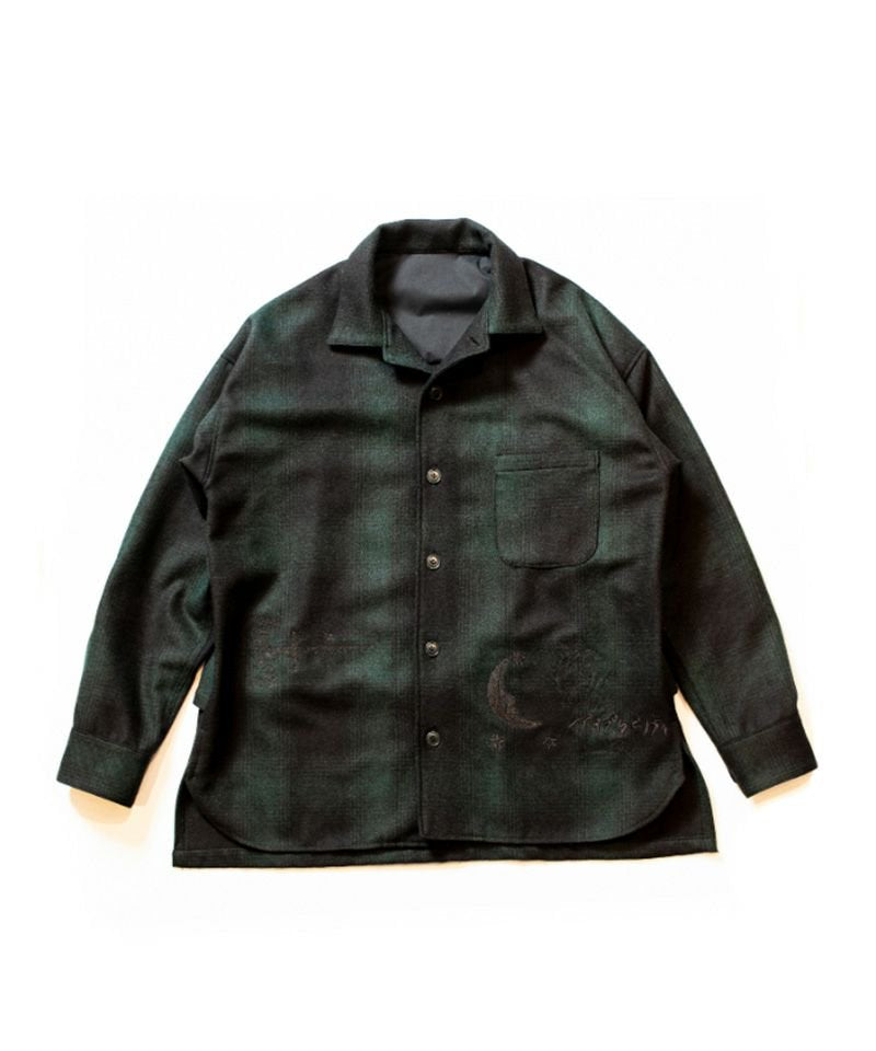 [予約商品2022aw] SEVESKIG/セブシグ/ Embroidery Wool Adapt Shirt