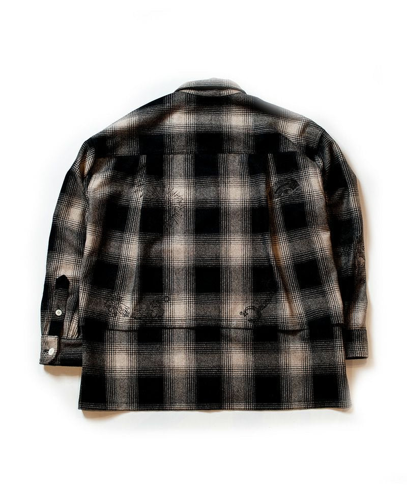 [予約商品2022aw] SEVESKIG/セブシグ/ Embroidery Wool Adapt Shirt
