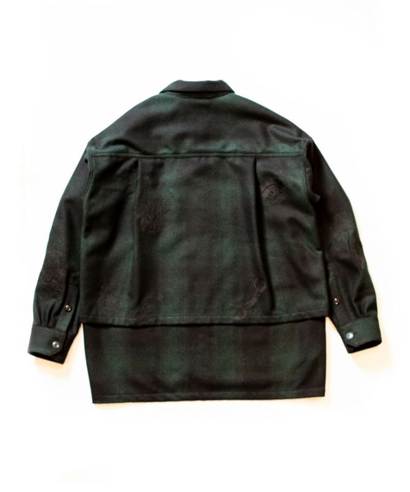 [予約商品2022aw] SEVESKIG/セブシグ/ Embroidery Wool Adapt Shirt