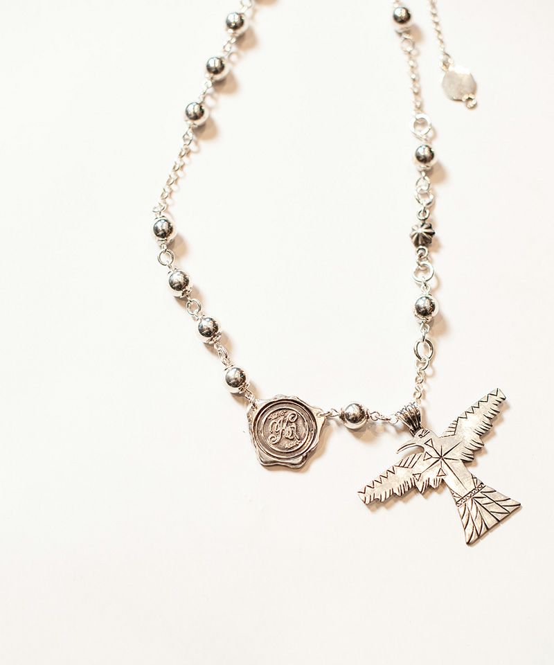 [予約商品2022aw] SEVESKIG/セブシグ/  Silver bees necklace Thoth pendant