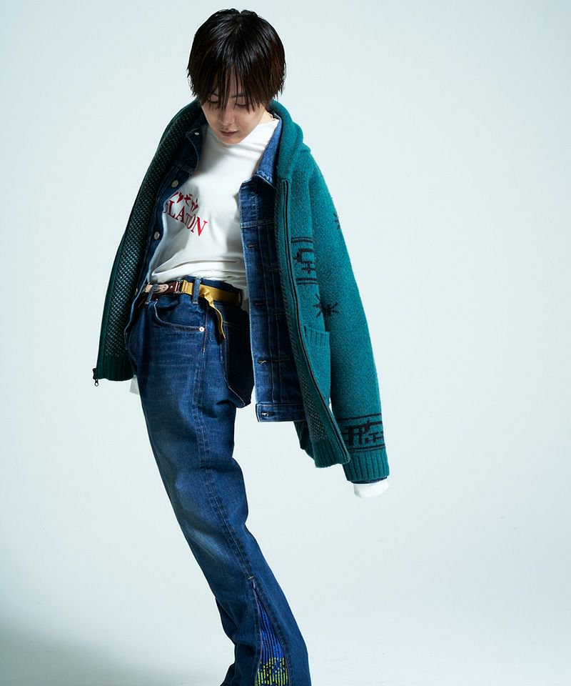[予約商品2022aw] SEVESKIG/セブシグ/ Applique L-S Tee Ver.Shikisoku-zekuu
