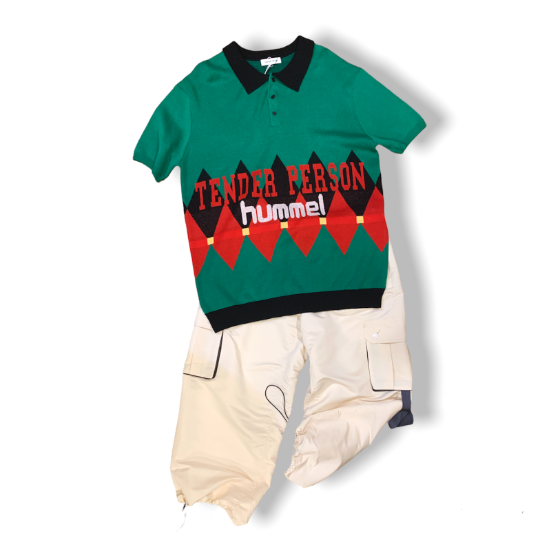 TENDER PERSON(テンダーパーソン) ×hummel(ヒュンメル)コラボニットポロシャツ