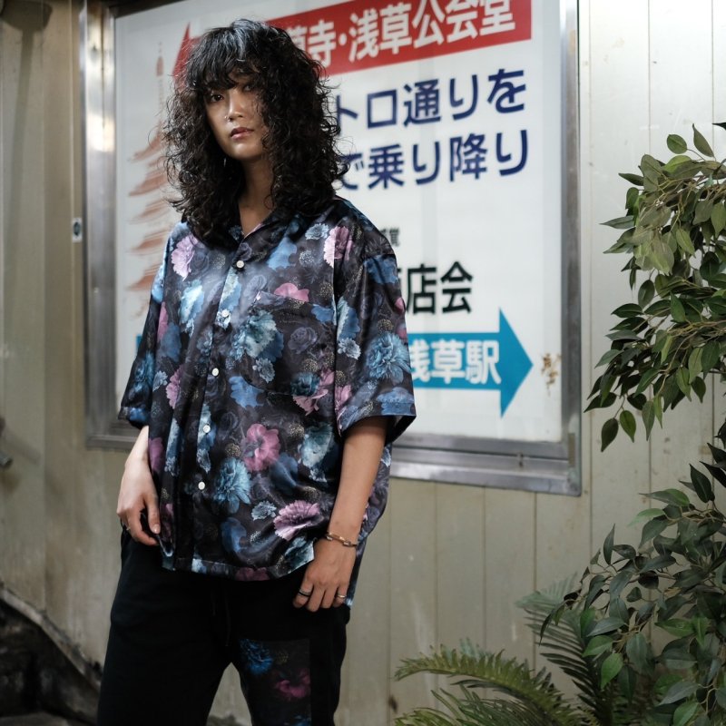 [予約商品] RatHearts(ラットハーツ) Blue Flower Shirts