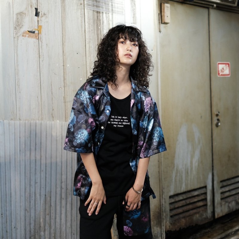 [予約商品] RatHearts(ラットハーツ) Blue Flower Shirts