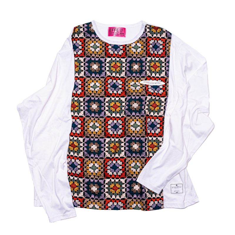 [22aw]EFFECTEN(エフェクテン) / crochet switching L/S Tee